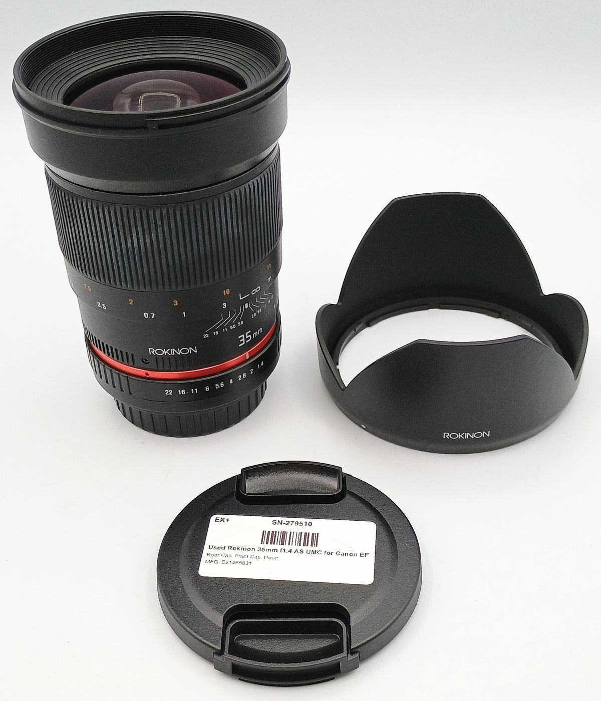 Used Rokinon 35mm f1.4 AS UMC for Canon EF