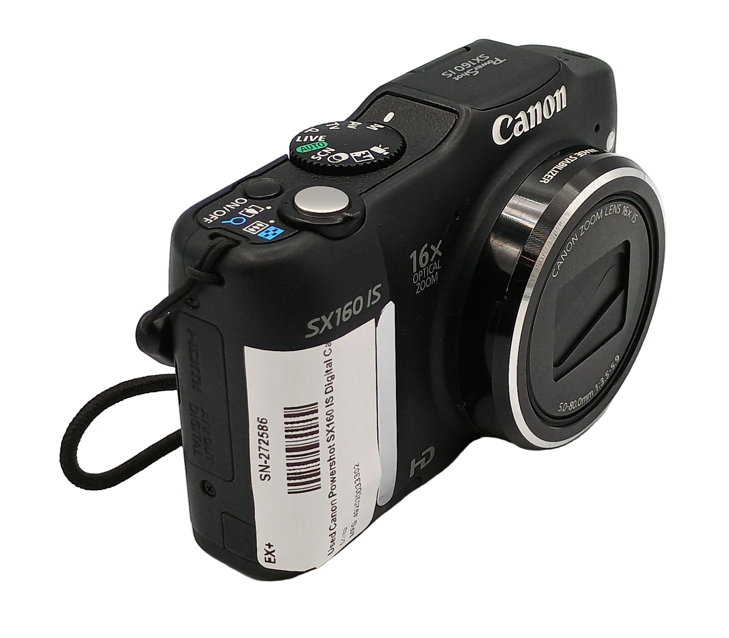 Used Canon Powershot SX160 IS Digital Camera