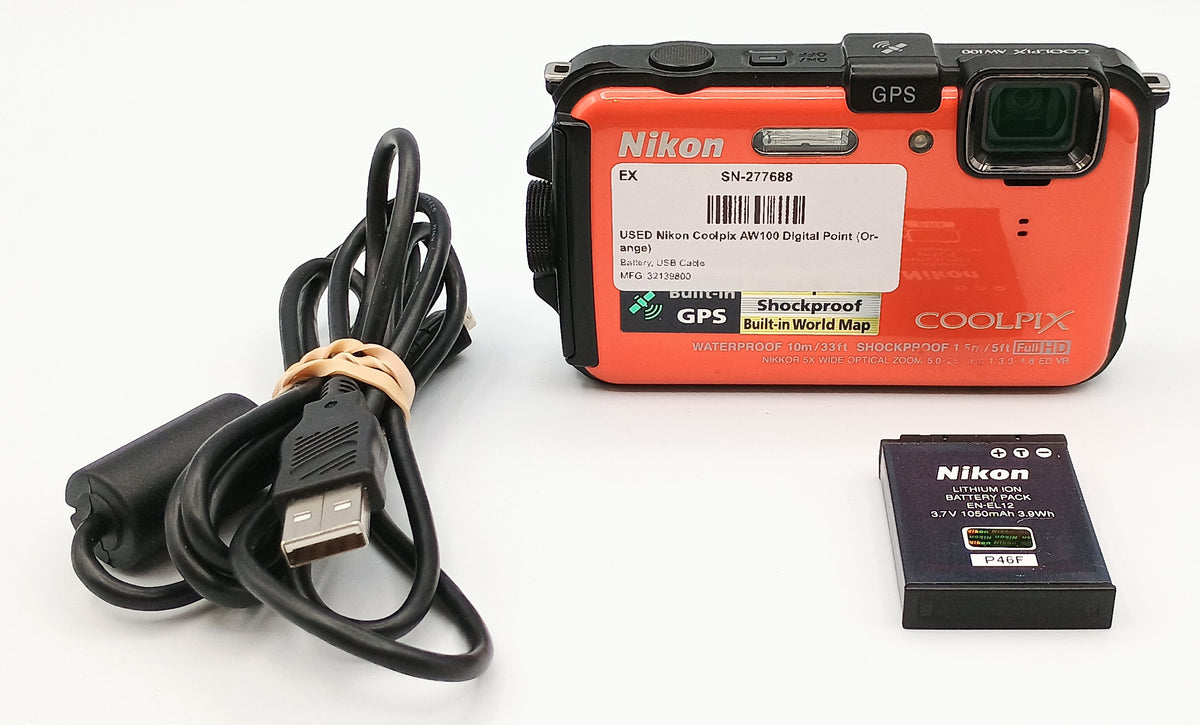 USED Nikon Coolpix AW100 Digital Point (Orange)