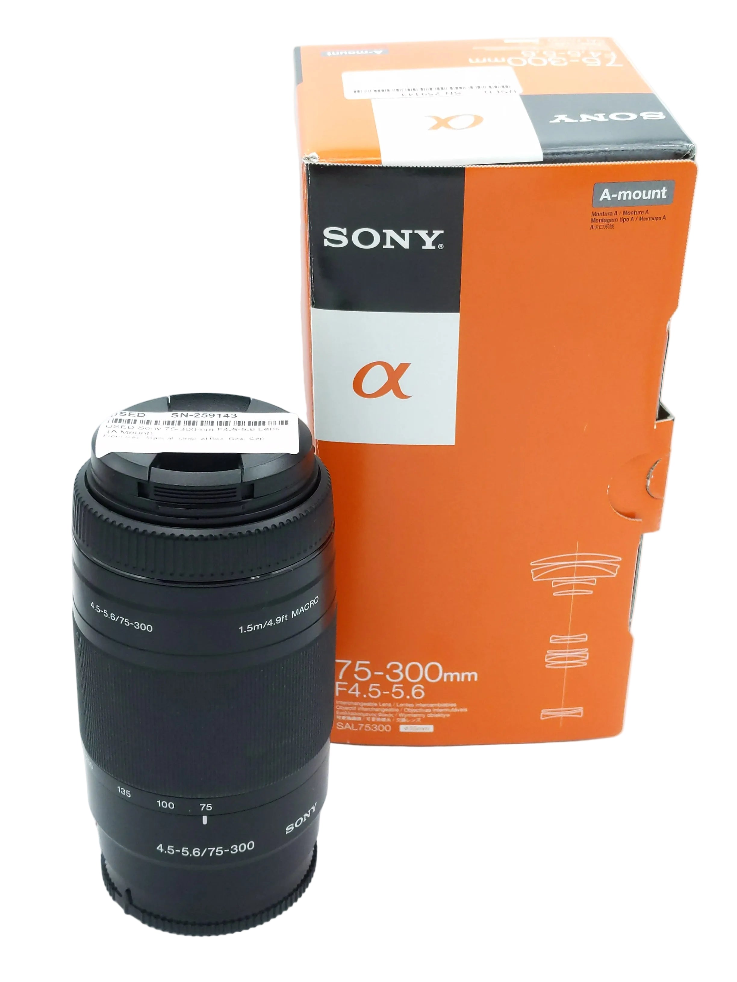 USED Sony 75-300mm F4.5-5.6 Lens  (A Mount)
