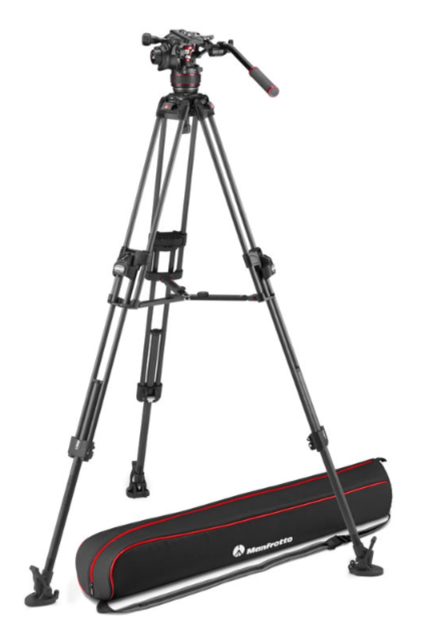 Used Manfrotto Carbon Fiber 645 Twin Leg Tripod W/608 Nitrotech Fluid Video Head - MVK608TWINFCUS