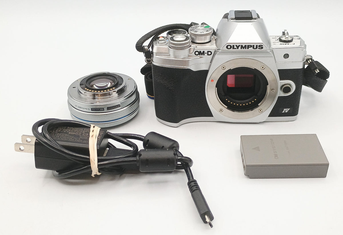 Used Olympus OM-D E-M10 Mark IV W/ 14-42mm EZ Lens (Silver)