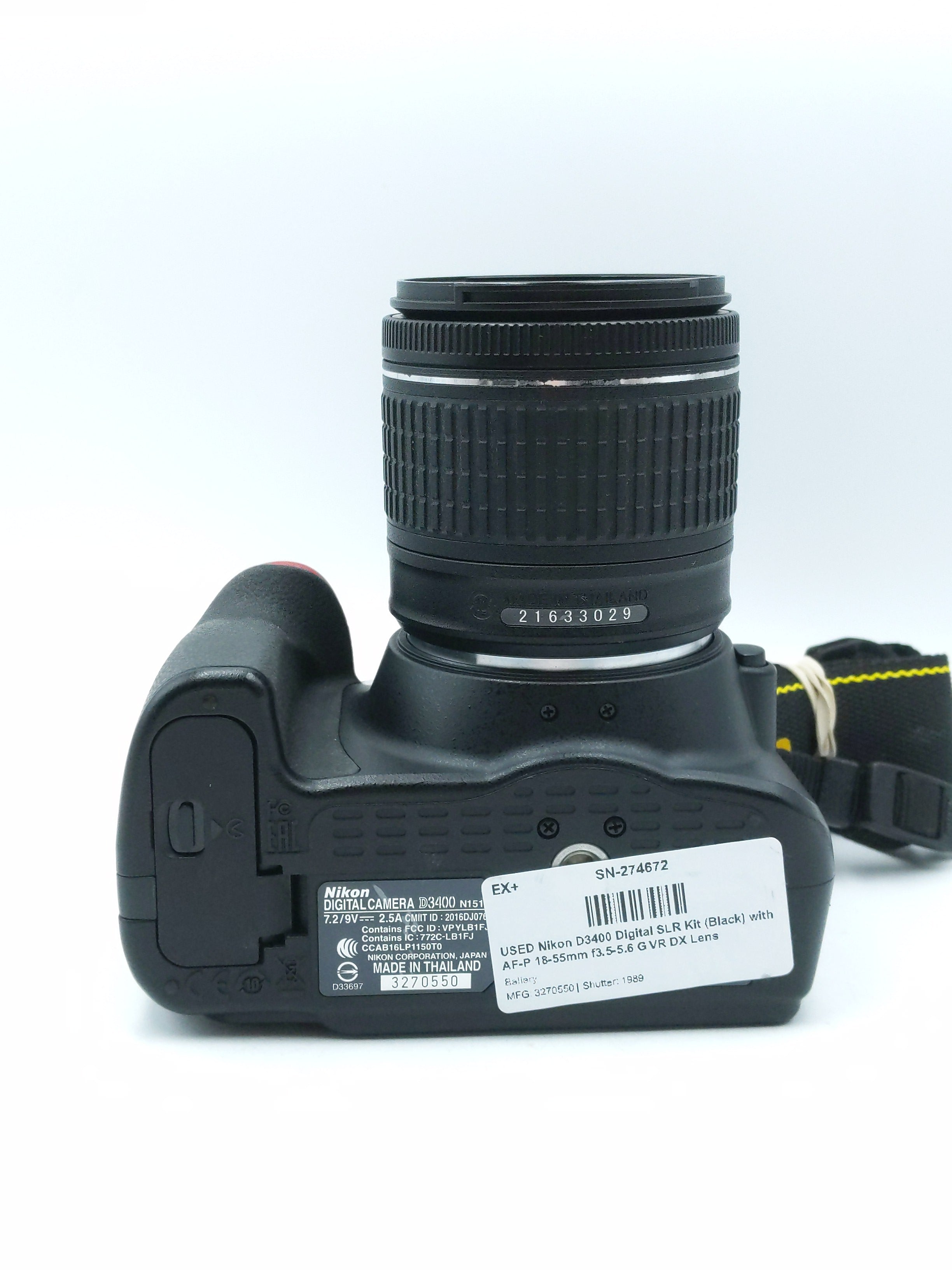 USED Nikon D3400 Digital SLR Kit (Black) with AF-P 18-55mm f3.5-5.6 G VR DX Lens