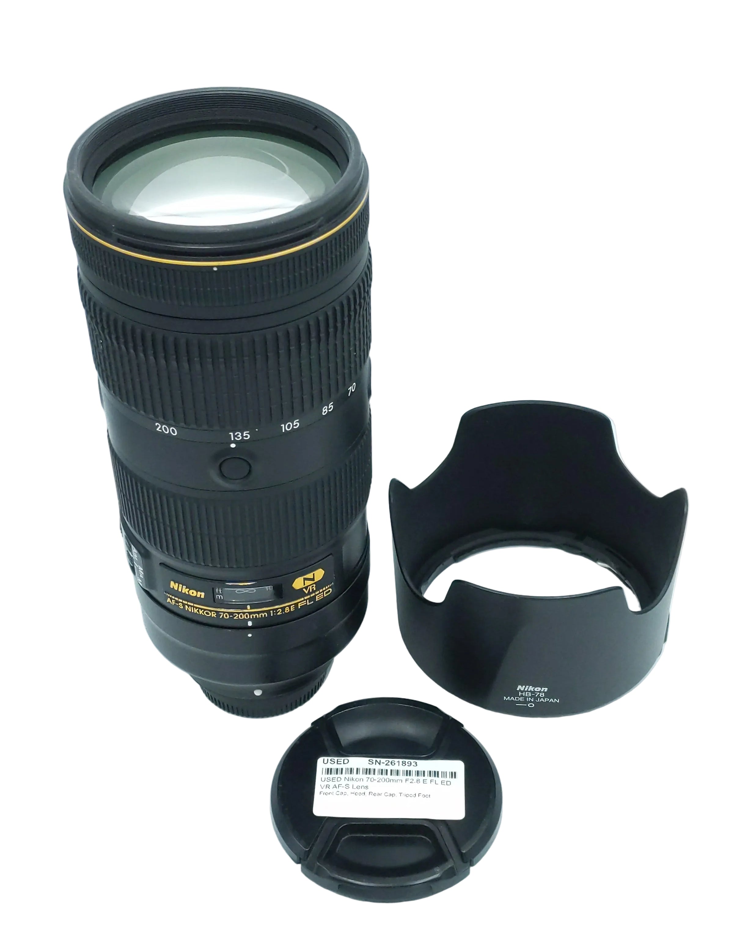 USED Nikon 70-200mm F2.8 E FL ED VR AF-S Lens