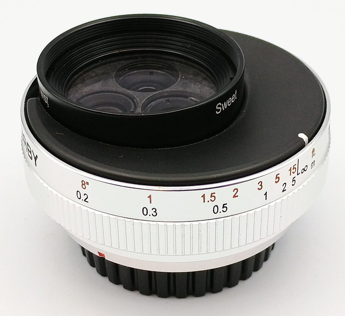 USED LENSBABY 28mm f3.5 Trio Silver for Sony E