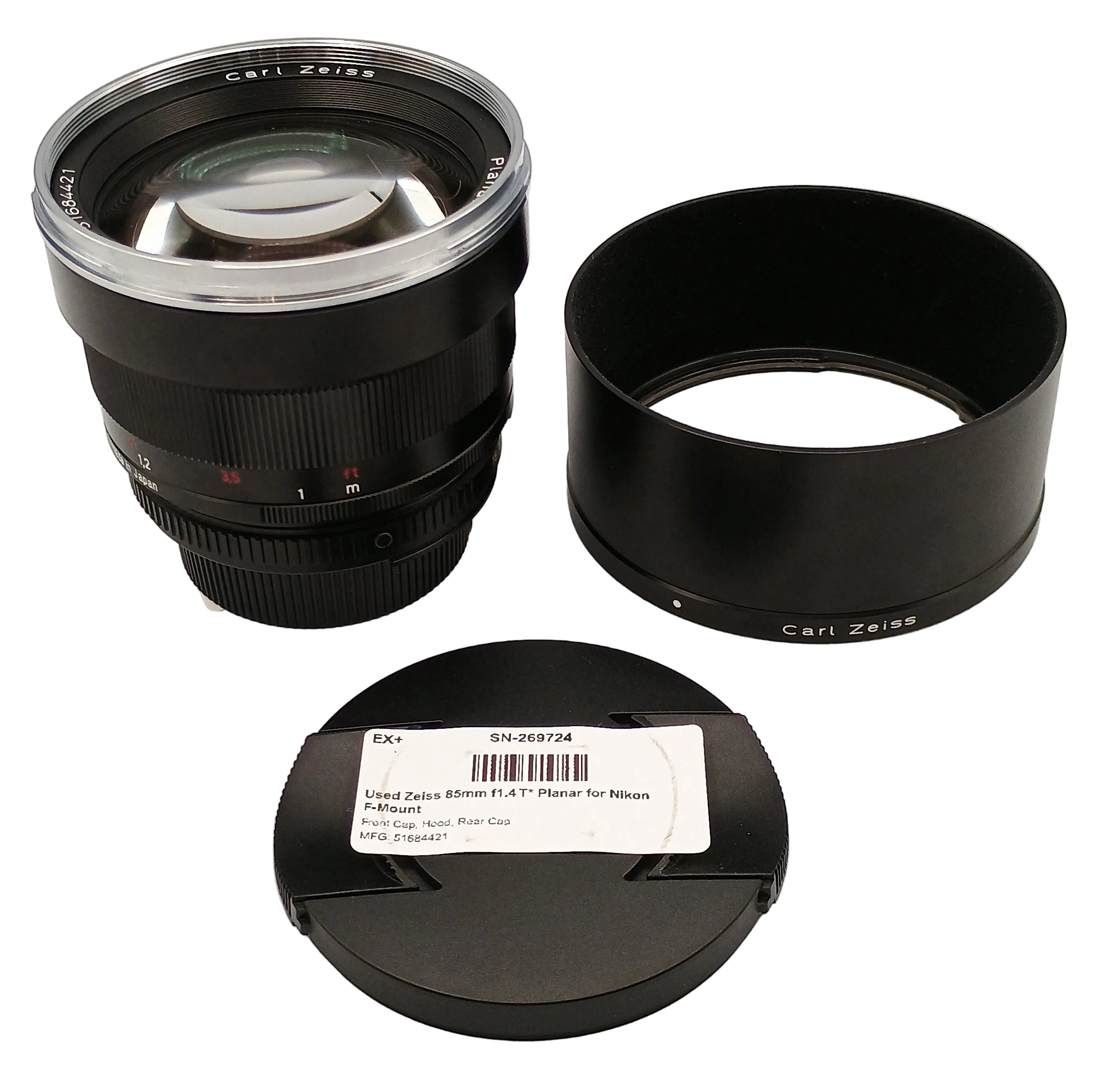 Used Zeiss 85mm f1.4 T* Planar for Nikon F-Mount
