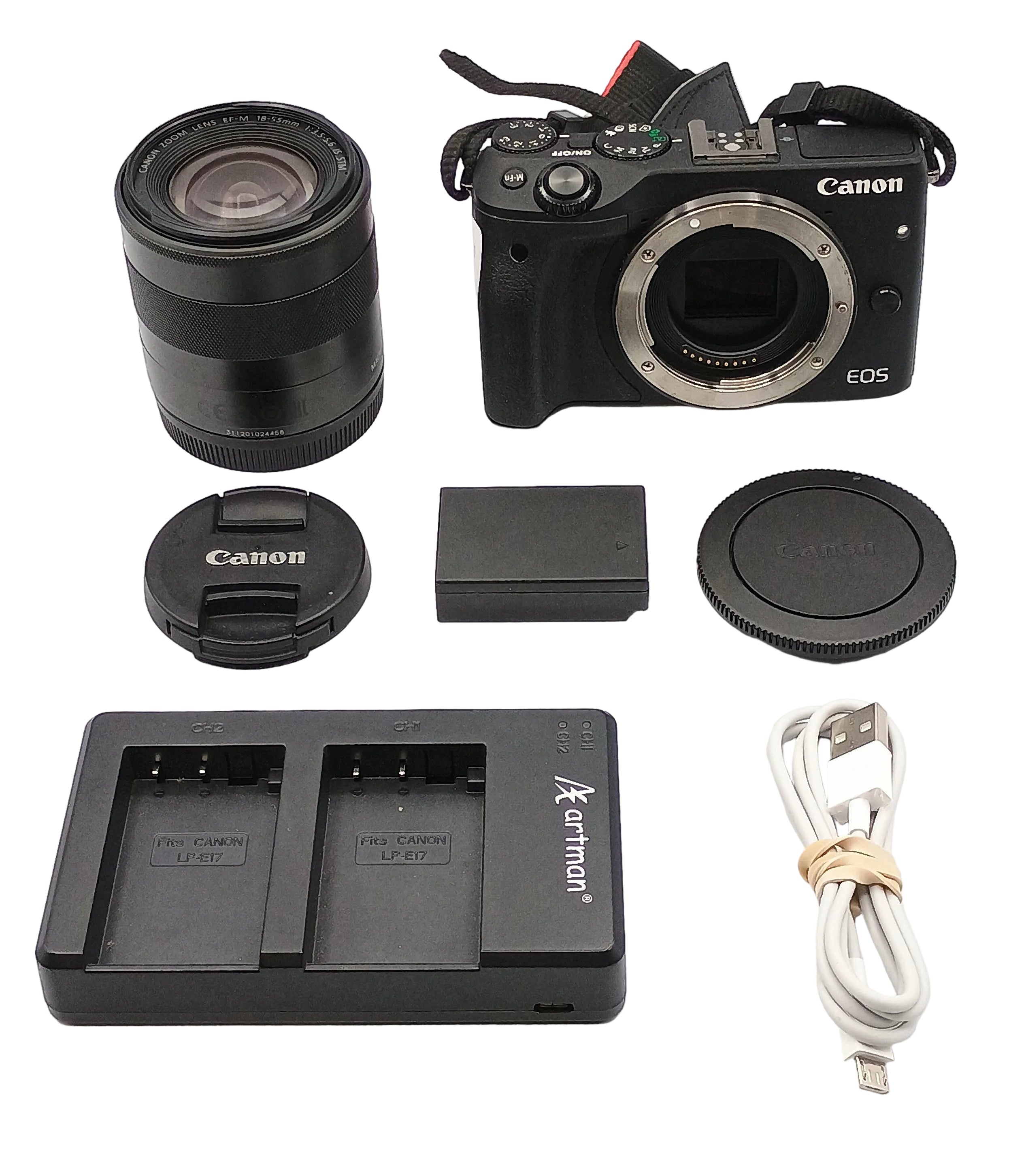 （返品品）Canon EOS M3 USED Canon EOS M3 Mirrorless Camera with 18-55mm Lens (Black)