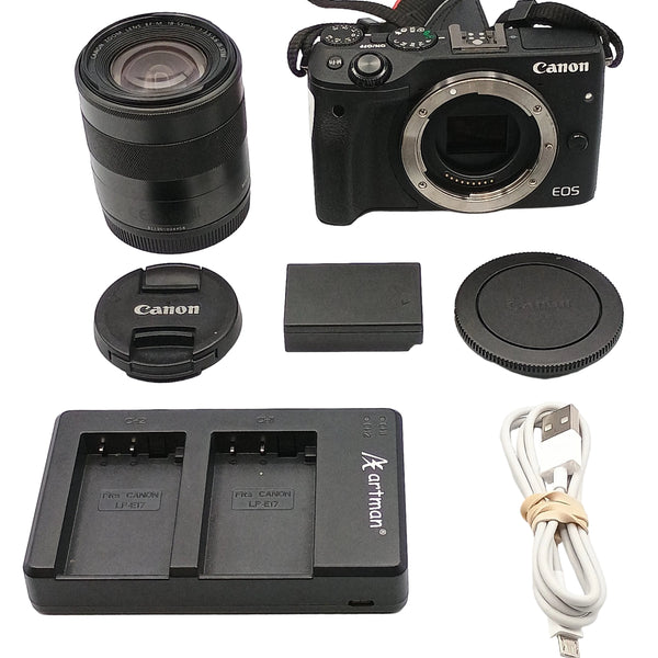 USED Canon EOS M3 Mirrorless Camera with 18-55mm Lens (Black)