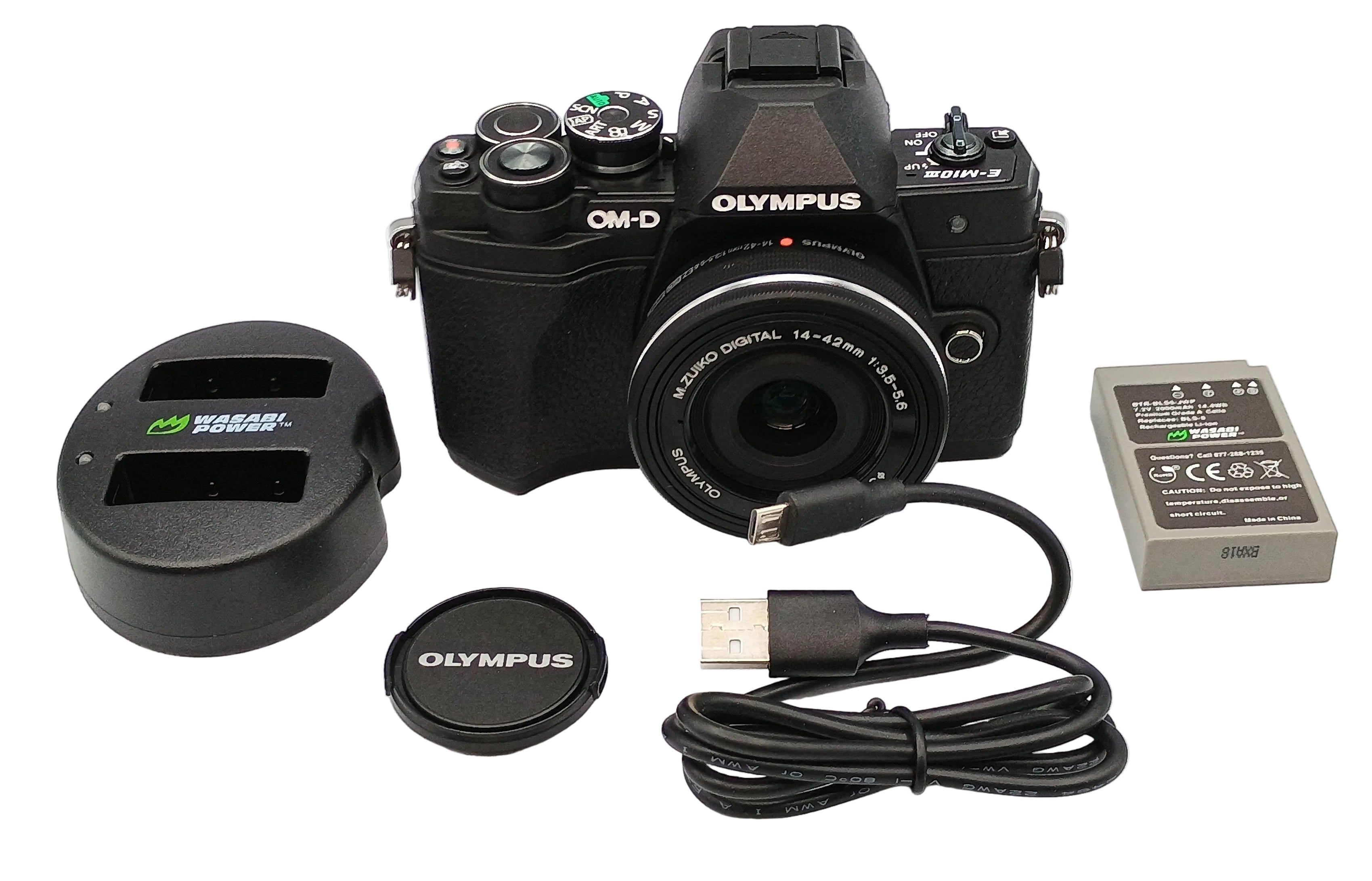 Used Olympus OM-D E-M10 Mark III Mirrorless  Micro Four Thirds Digital Camera with 14-42mm EZ Lens - Black