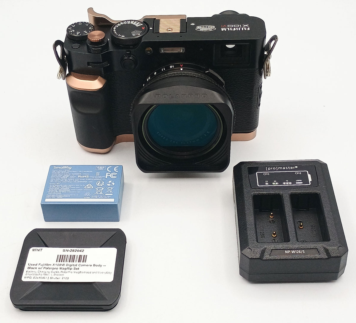 Used Fujifilm X100VI Digital Camera Body -  Black w/ Polarpro Magflip Set