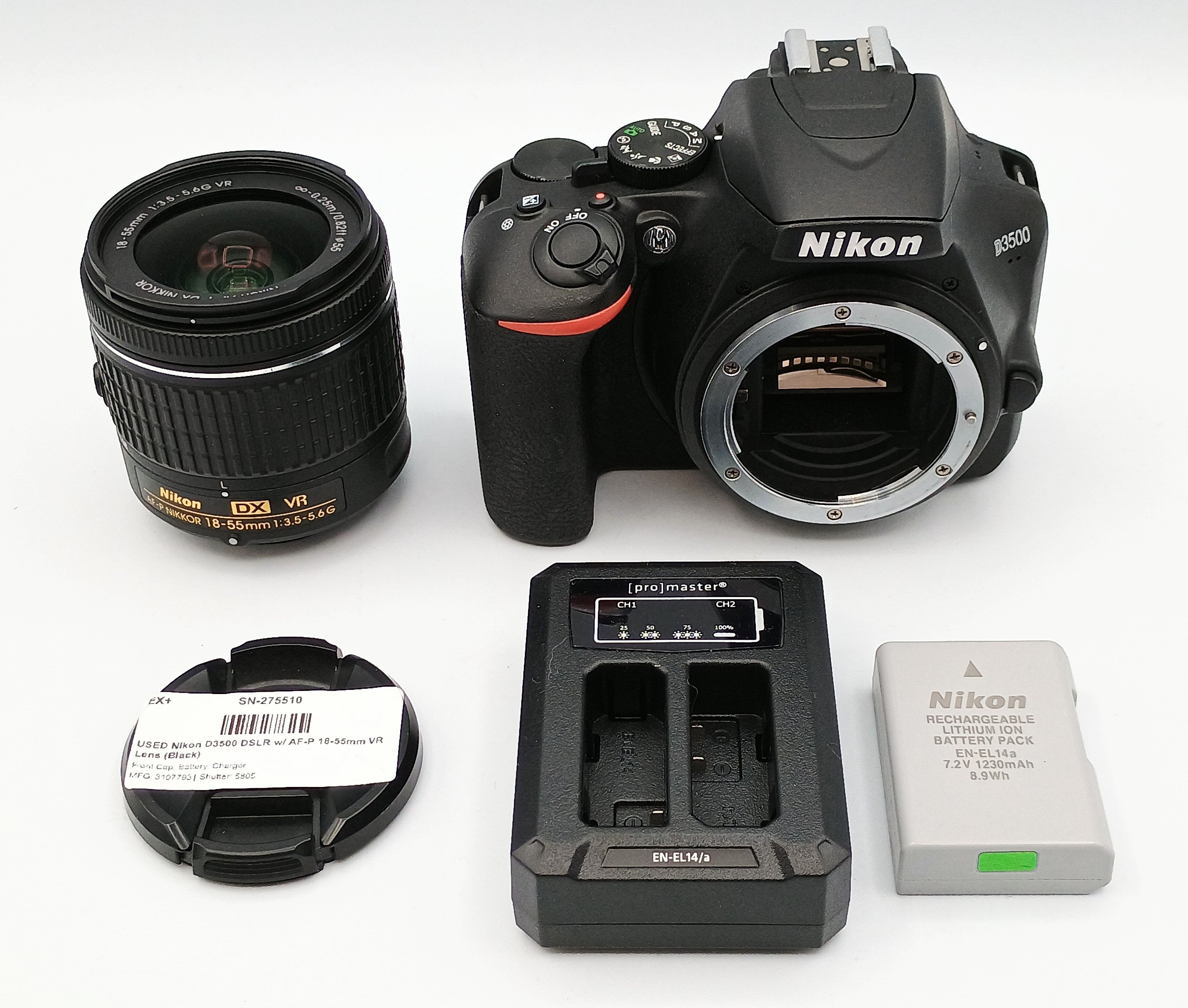 USED Nikon D3500 DSLR w/ AF-P 18-55mm VR Lens (Black)