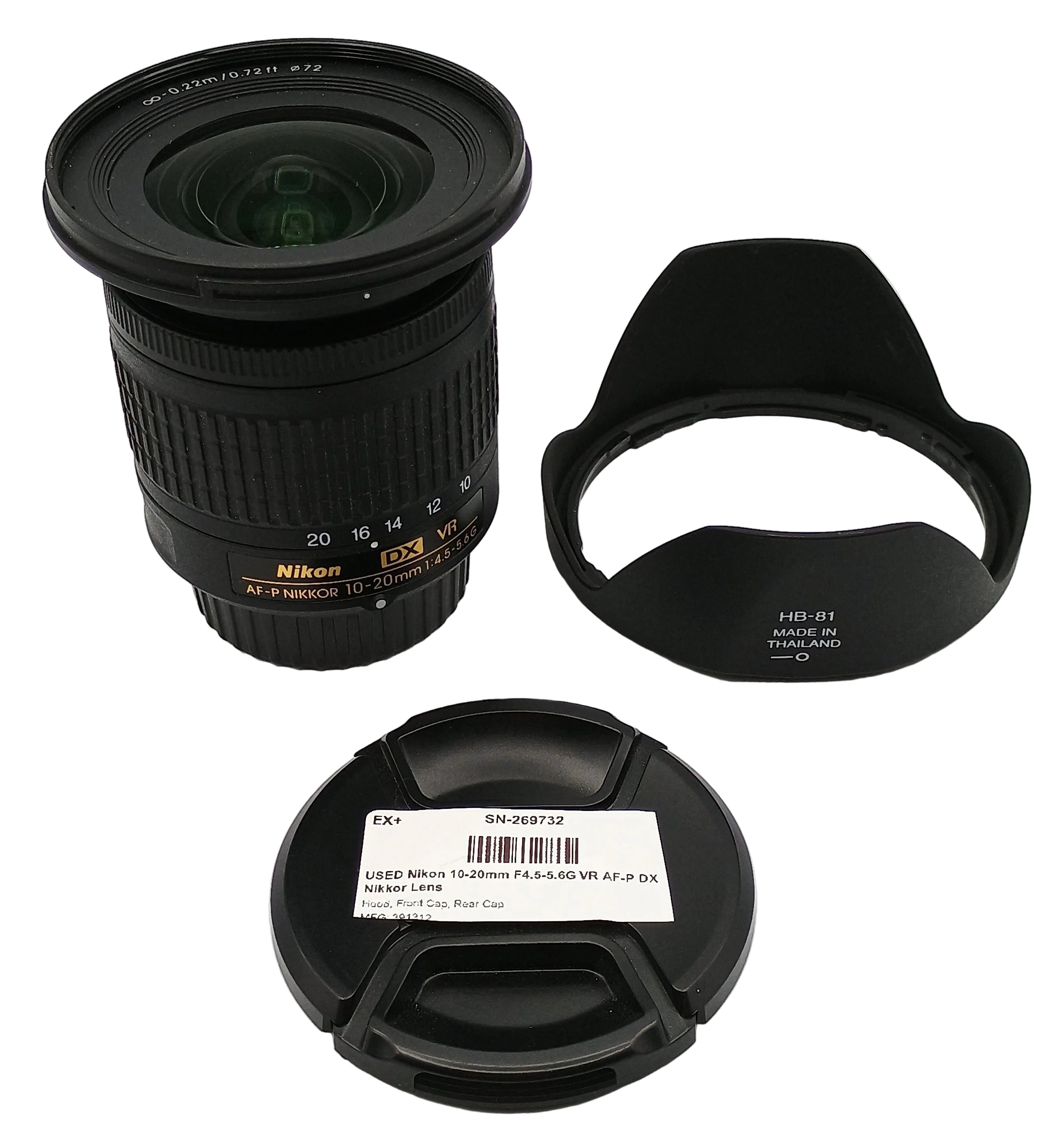 USED Nikon 10-20mm F4.5-5.6G VR AF-P DX Nikkor Lens