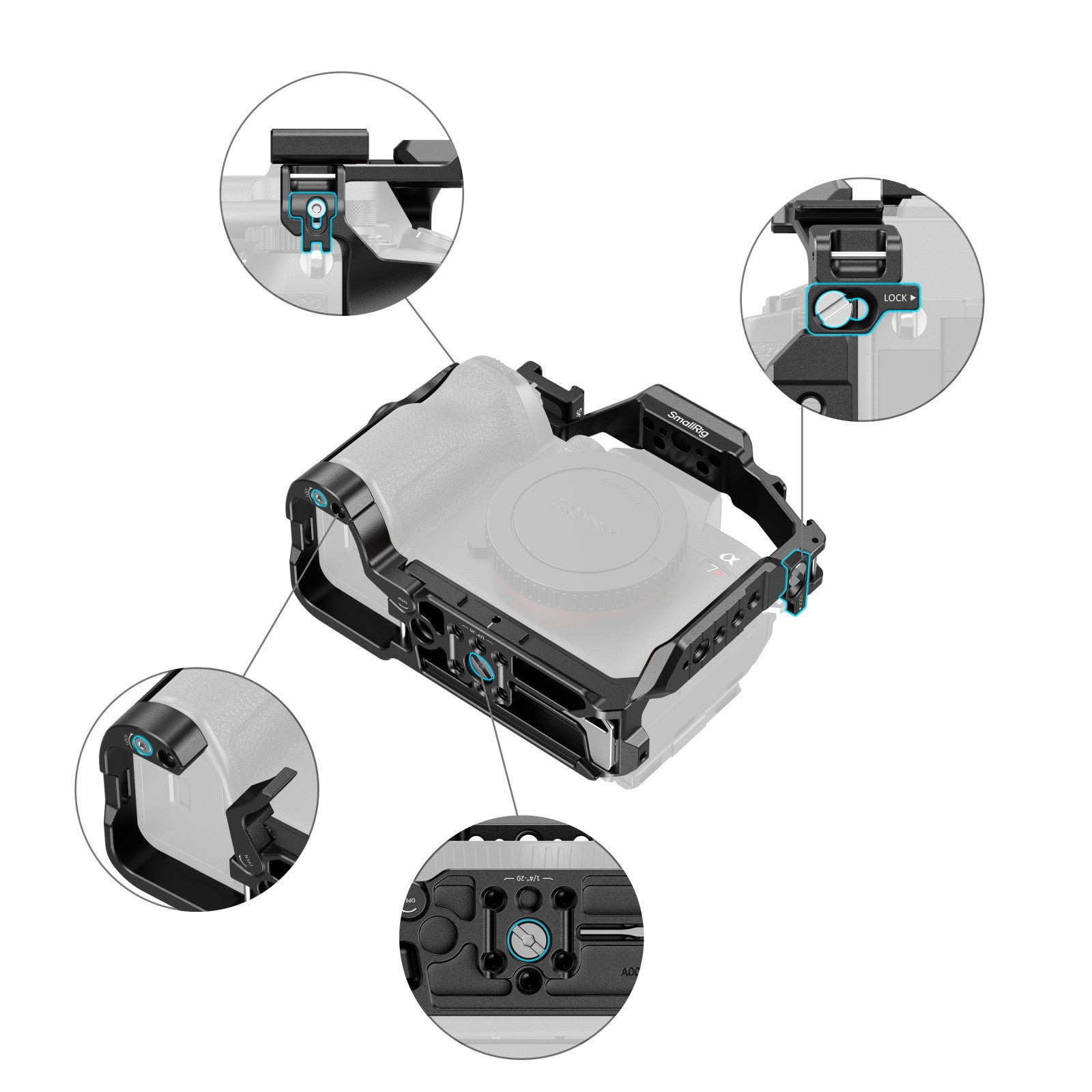 SmallRig HawkLock Quick Release Cage for Sony a7R VI