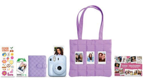 FUJIFILM INSTAX MINI 12 Instant Film Camera Holiday Bundle (Pastel Blue)