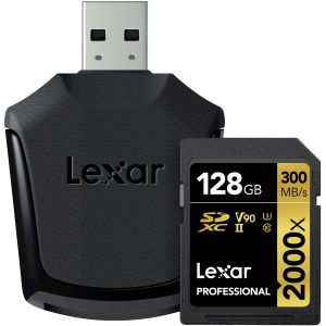 Lexar 128GB SDXC UHS-II Card with Reader (2000x)
